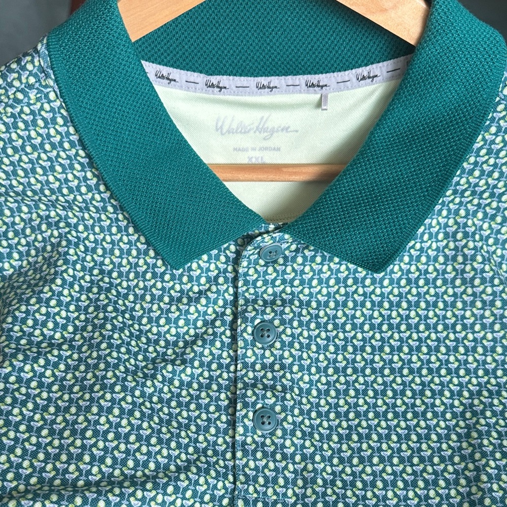 Walter Hagen Green and Yellow Patterned Polo Shirt Size XXL New! - Picture 7 of 7